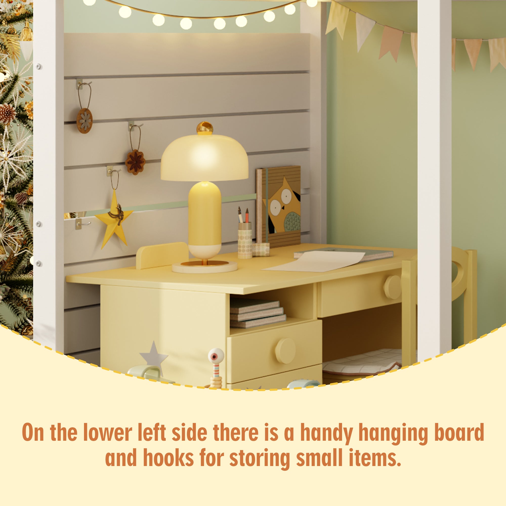 Bunk Bed, Loft Bed, Children's Bed 90x190cm With Fall Protection And Storage Stairs, Youth Bed, With Window, Solid Wood, White